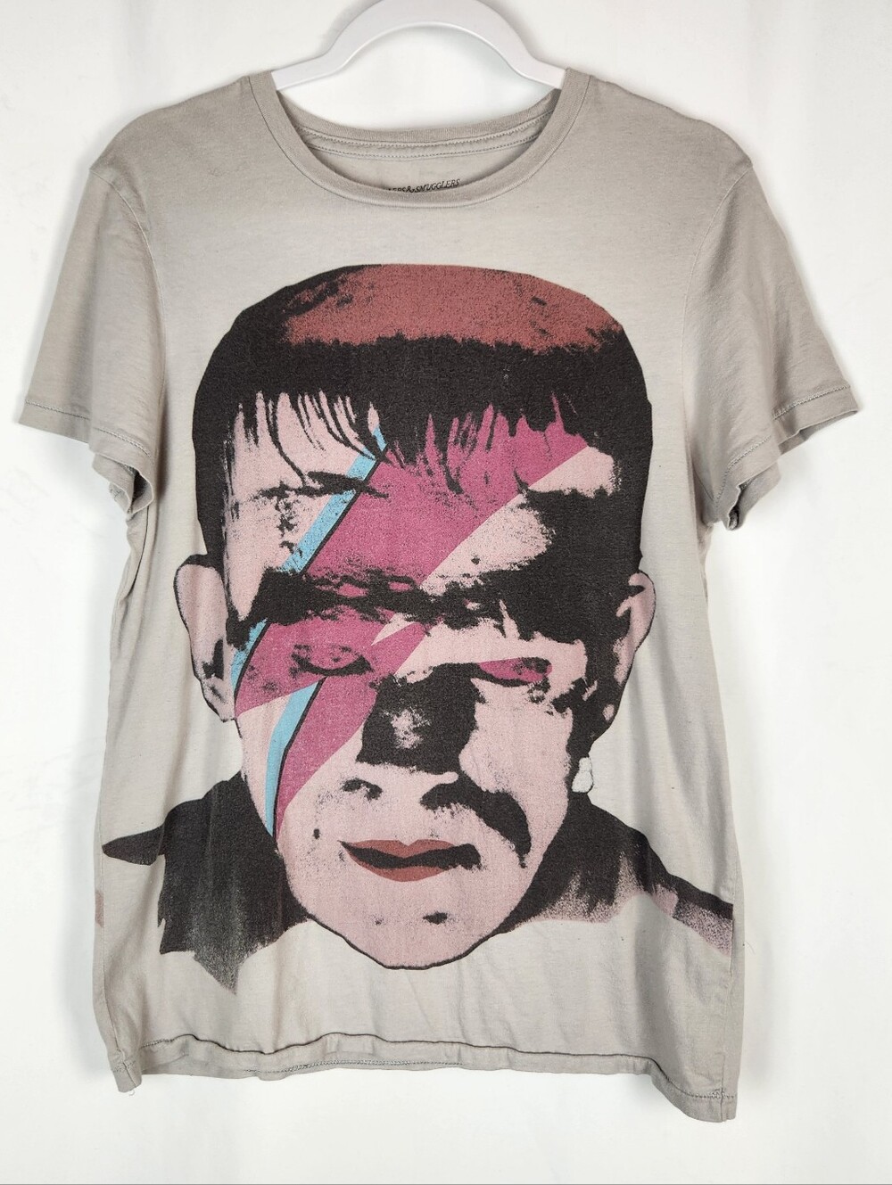 Denim Junkie "Franke Sane" Grey T Shirt Small David Bowie Frankenstein Mens